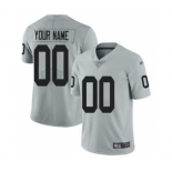 Men's Oakland Raiders Customized Silver Stitched Football Limited Inverted Legend Jersey