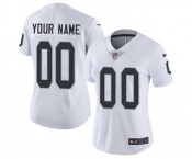 Women's Oakland Raiders Customized White Road Jersey