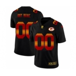 Men's Green Bay Packers Custom Black Red Orange Stripe Vapor Limited Football Jersey