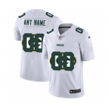 Men's Green Bay Packers Custom White Team Logo Dual Overlap Limited Football Jersey