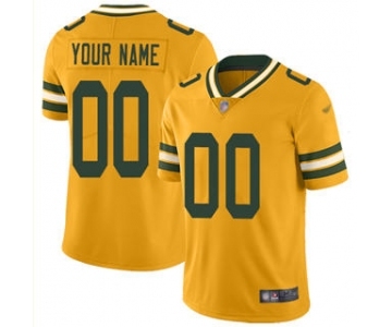 Men's Green Bay Packers Customized Gold Stitched Football Limited Inverted Legend Jersey