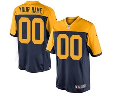 Men's Green Bay Packers Customized Navy Blue Alternate Limited Football Jersey