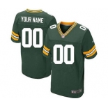 Men's Green Bay Packers Customized Green Team Color Custom Elite Football Jersey