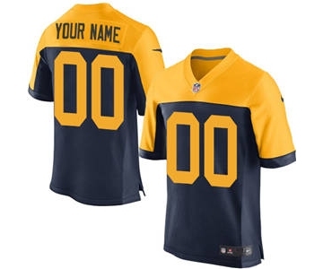 Men's Green Bay Packers Customized Navy Blue Alternate Custom Elite Football Jersey