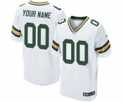 Men's Green Bay Packers Customized White Custom Elite Football Jersey