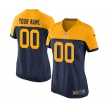 Women's Green Bay Packers Navy Blue Alternate Customized Jersey