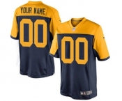 Youth Green Bay Packers Customized Navy Blue Alternate Football Jersey