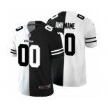 Men's Minnesota Vikings Custom Black V White Peace Split Vapor Untouchable Limited Football Jersey