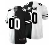 Men's Minnesota Vikings Custom Black V White Peace Split Vapor Untouchable Limited Football Jersey