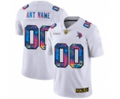 Men's Minnesota Vikings Custom White Multi-Color 2020 Football Crucial Catch Limited Football Jersey