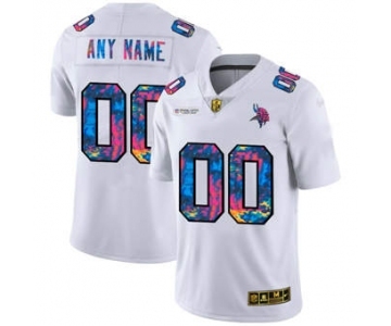 Men's Minnesota Vikings Custom White Multi-Color 2020 Football Crucial Catch Limited Football Jersey