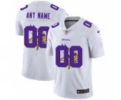 Men's Minnesota Vikings Custom White Team Logo Dual Overlap Limited Football Jersey