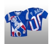 Men's New England Patriots Custom Blue Mitchell & Nell Big Face Fashion Limited Football Jersey