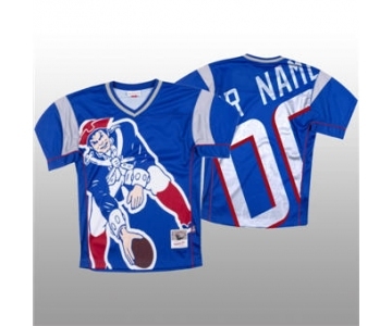 Men's New England Patriots Custom Blue Mitchell & Nell Big Face Fashion Limited Football Jersey