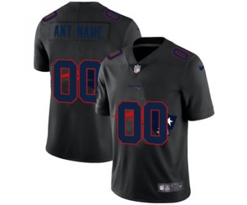 Men's New England Patriots Custom Team Logo Dual Overlap Limited Football Jersey Black