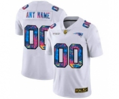 Men's New England Patriots Custom White Multi-Color 2020 Football Crucial Catch Limited Football Jersey