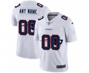 Men's New England Patriots Custom White Team Logo Dual Overlap Limited Football Jersey