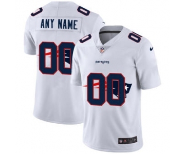 Men's New England Patriots Custom White Team Logo Dual Overlap Limited Football Jersey