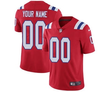 Men's New England Patriots Customized Red Alternate Vapor Untouchable Custom Limited Football Jersey