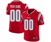 Men's New England Patriots Customized Red Stitched Football Limited Inverted Legend Jersey