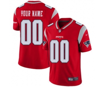 Men's New England Patriots Customized Red Stitched Football Limited Inverted Legend Jersey