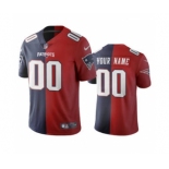 Men's Patriots Custom Navy Red Football Vapor Limited Two Tone Jersey