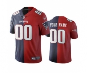 Men's Patriots Custom Navy Red Football Vapor Limited Two Tone Jersey