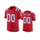 Men's Patriots Custom Red Football Stitched Vapor Limited 100th Season Jersey