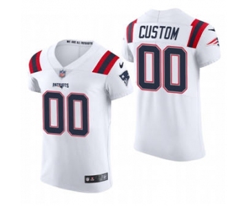 Men's New England Patriots Custom White Team Color Stitched Football 2020 Vapor Untouchable Elite Jersey