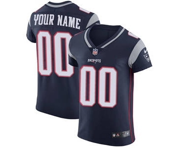 Men's New England Patriots Customized Navy Blue Team Color Vapor Untouchable Custom Elite Football Jersey