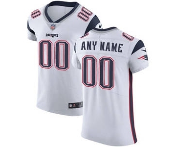 Men's New England Patriots Customized White Vapor Untouchable Custom Elite Football Jersey