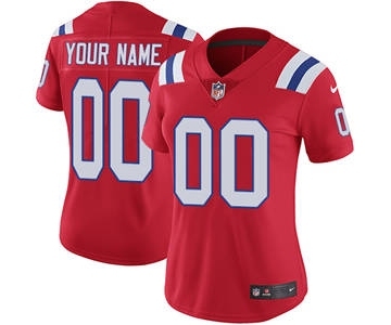 Women's New England Patriots Customized Red Alternate Jersey