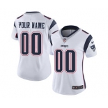 Women's New England Patriots Customized White Road Jersey