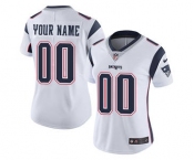 Women's New England Patriots Customized White Road Jersey