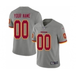 Men's Washington Redskins Customized Gray Stitched Football Limited Inverted Legend Jersey