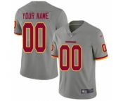 Men's Washington Redskins Customized Gray Stitched Football Limited Inverted Legend Jersey