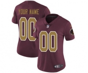 Women's Washington Redskins Customized 80th Anniversary Burgundy Red Alternate Jersey