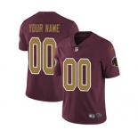 Youth Washington Redskins Customized Burgundy Red Gold Number Alternate 80TH Anniversary Custom Football Jersey