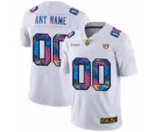 Men's Cincinnati Bengals Custom White Multi-Color 2020 Football Crucial Catch Limited Football Jersey