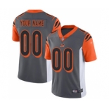 Men's Cincinnati Bengals Customized Silver Stitched Football Limited Inverted Legend Jersey