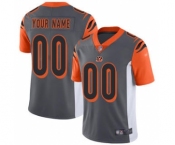 Men's Cincinnati Bengals Customized Silver Stitched Football Limited Inverted Legend Jersey