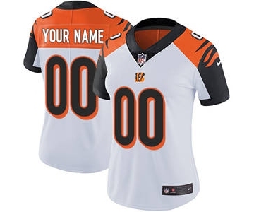 Women's Cincinnati Bengals White Road Customized Jersey