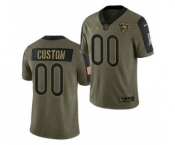 Men's Chicago Bears ACTIVE PLAYER Custom 2021 Olive Salute To Service Limited Stitched Football Jersey