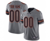 Men's Chicago Bears Customized Silver Stitched Football Limited Inverted Legend Jersey