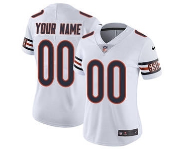 Women's Chicago Bears White Road Customized Jersey