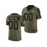 Men's Kansas City Chiefs ACTIVE PLAYER Custom 2021 Olive Salute To Service Limited Stitched Football Jersey