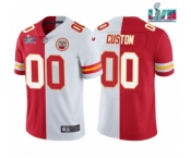 Men's Kansas City Chiefs ACTIVE PLAYER Custom Red White Split Super Bowl LVII Patch Vapor Untouchable Limited Stitched Jersey