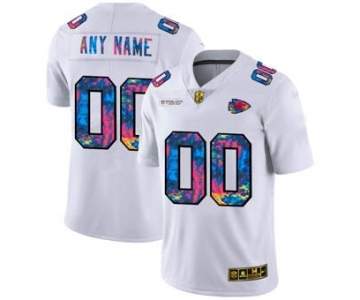 Men's Kansas City Chiefs Custom White Multi-Color 2020 Football Crucial Catch Limited Football Jersey