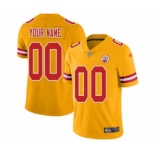 Men's Kansas City Chiefs Customized Gold Stitched Football Limited Inverted Legend Jersey