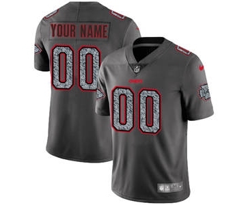 Men's Kansas City Chiefs Customized Gray Static Vapor Untouchable Limited Football Jersey